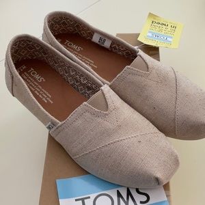 Toms Classic Natural Metallic Burlap, size 7.5